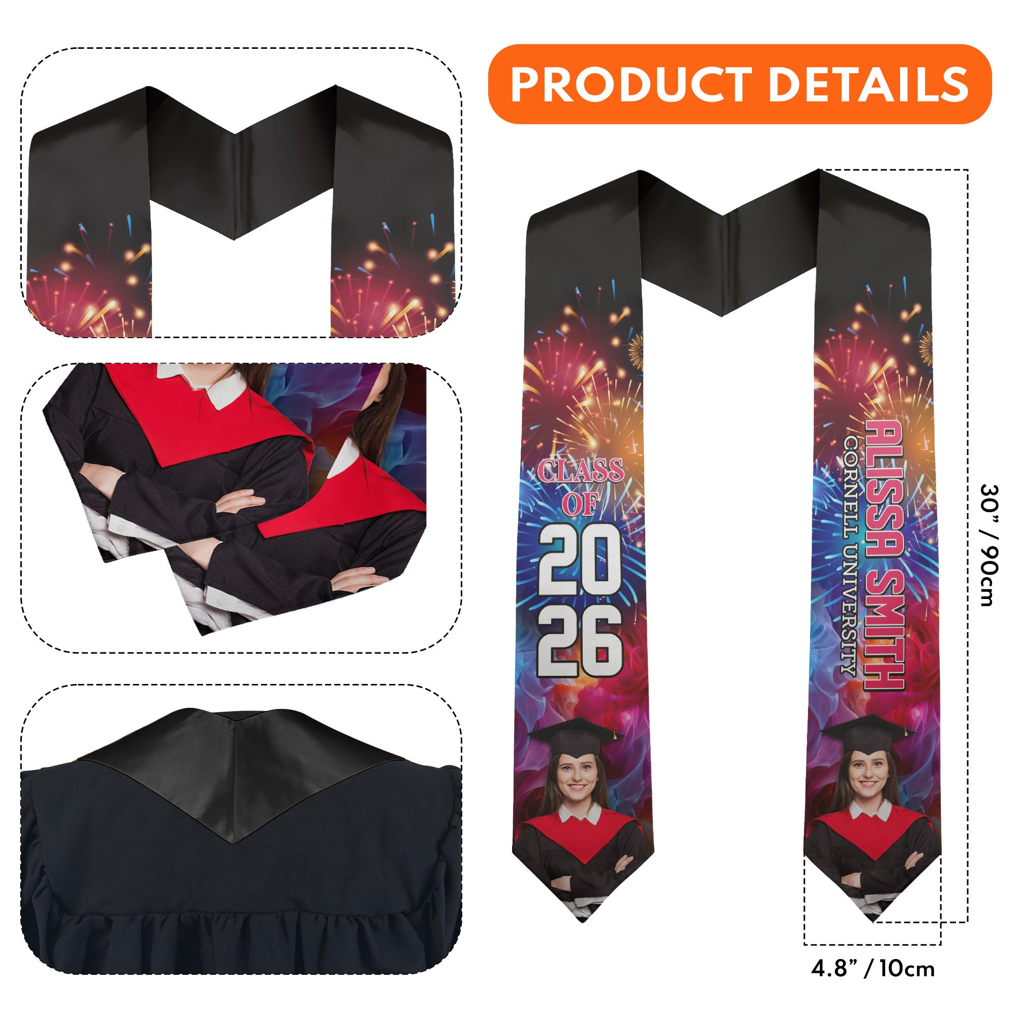 Congratulation Graduation Stole  - Personalized Photo Graduation Stole