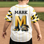 Construction Alphabets - Personalized Kids Baseball Jersey