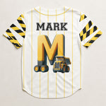 Construction Alphabets - Personalized Kids Baseball Jersey