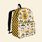 Construction Vehicles Truck, Unicorn Letter - Personalized Kid Backpack