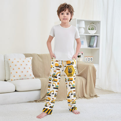Construction Vehicles Truck, Unicorn Letter - Personalized Sweatpants