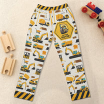 Construction Vehicles Truck, Unicorn Letter - Personalized Sweatpants