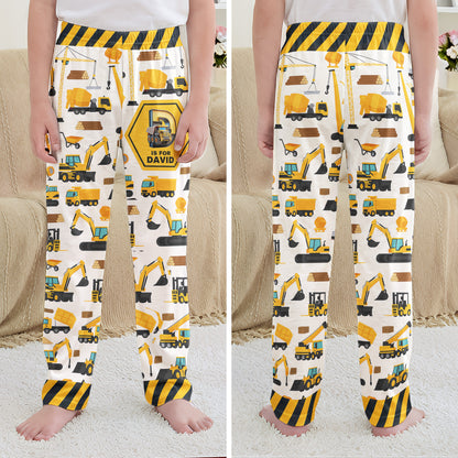 Construction Vehicles Truck, Unicorn Letter - Personalized Sweatpants