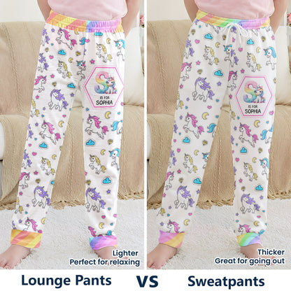 Construction Vehicles Truck, Unicorn Letter - Personalized Sweatpants