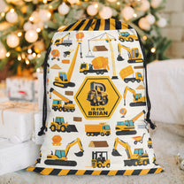 Construction Vehicles Truck, Unicorn Letter - Personalized Christmas Sack