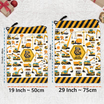 Construction Vehicles Truck, Unicorn Letter - Personalized Christmas Sack