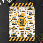 Construction Vehicles Truck, Unicorn Letter - Personalized Christmas Sack