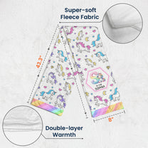 Construction Vehicles Truck, Unicorn Letter For Kid - Personalized Kid's Fleece Scarf