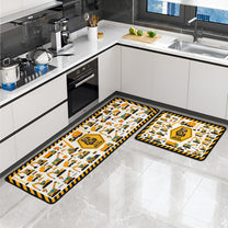 Construction Vehicles Truck, Unicorn Letter - Personalized Runner Rug