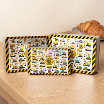Construction Vehicles, Monster Truck, Unicorn Letter - Personalized Cookie Tin Box