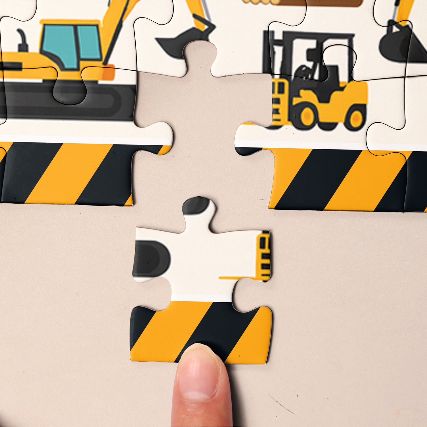 Construction Vehicles, Unicorn Letter - Personalized Jigsaw Puzzle