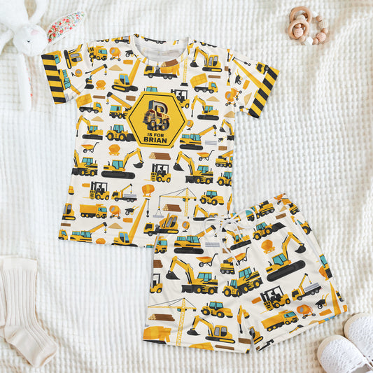 Construction,-Monster-Truck-Unicorn-Astronaut-Letter-Personalized-Kids-Clothing-Set-1