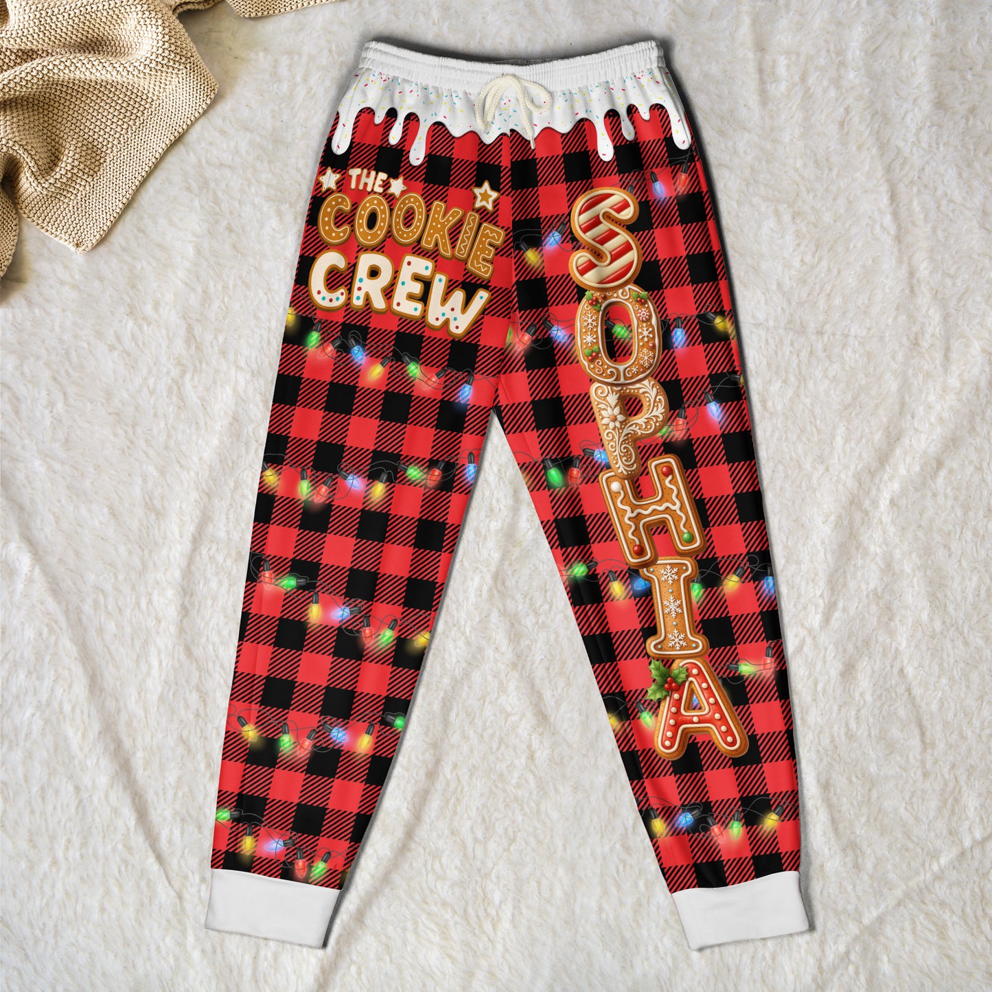 Cookie Crew Custom Gingerbread Letter With Name For Family, Kids - Personalized Sweatpants
