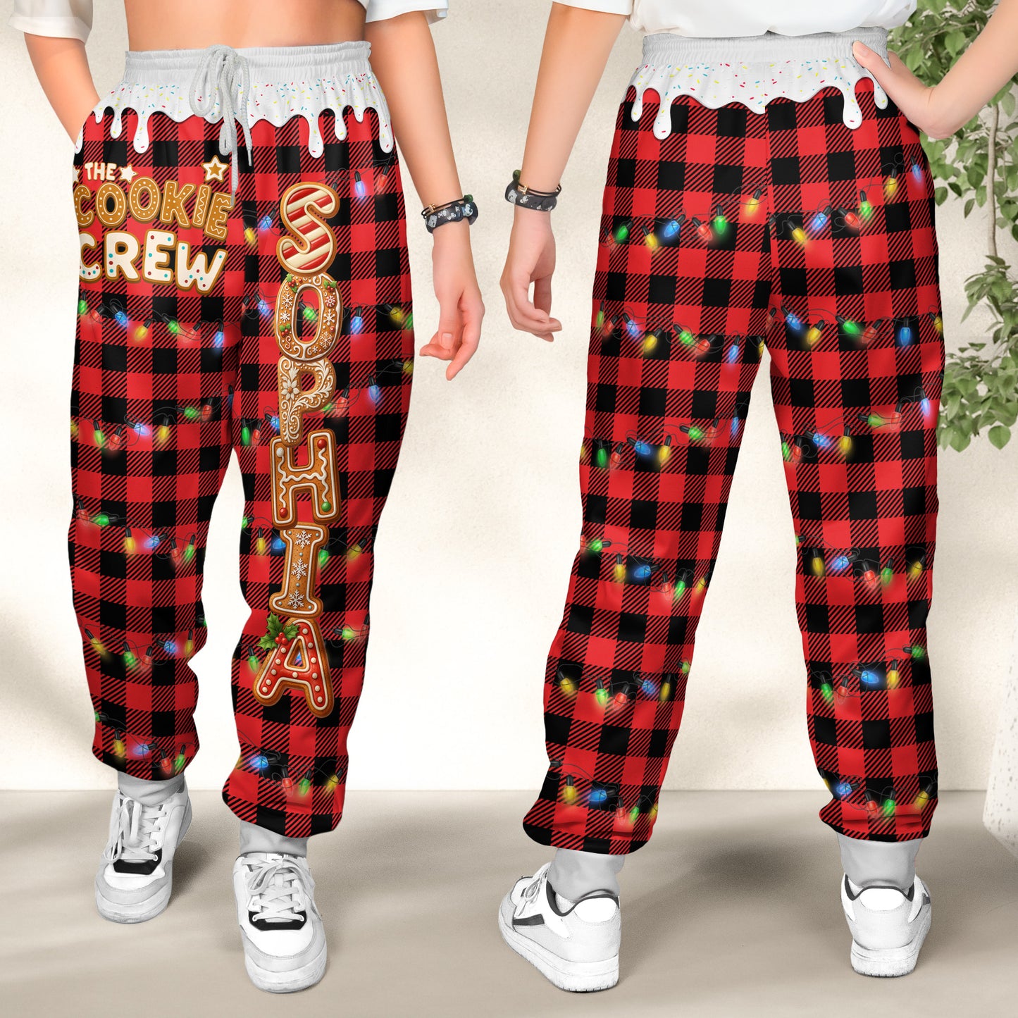 Cookie Crew Custom Gingerbread Letter With Name For Family, Kids - Personalized Sweatpants