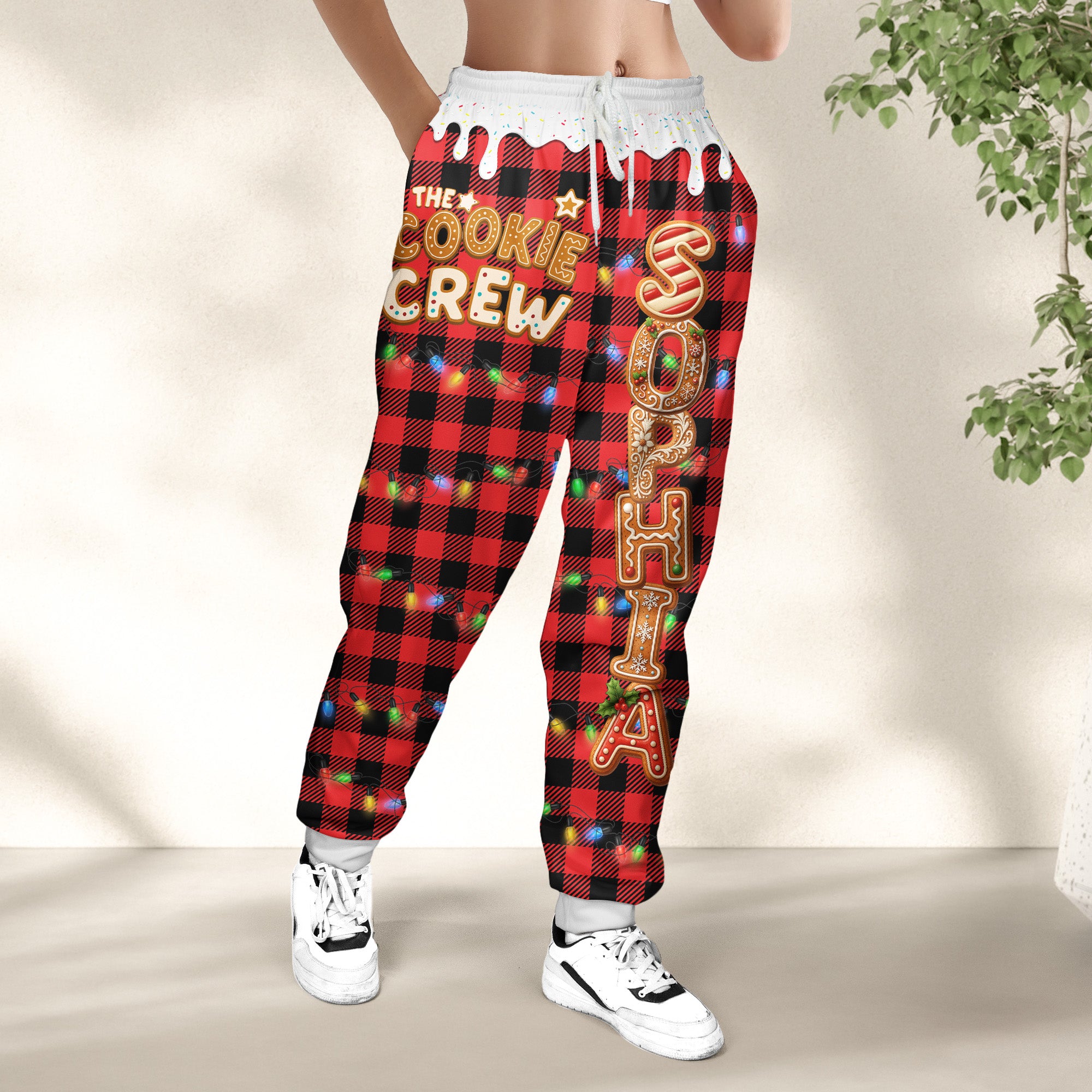 Cookie Crew Custom Gingerbread Letter With Name For Family, Kids - Personalized Sweatpants