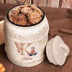 Cookie Jar With Butterfly Monogram Letter - Personalized Cookie Jar