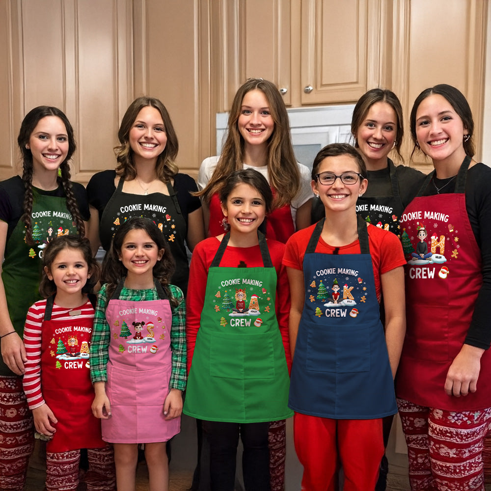 Cookie Making Crew Matching Aprons For Family, Kids, Grandma - Personalized Apron