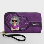Cool Grandma - Personalized Leather Long Wallet