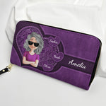 Cool Grandma - Personalized Leather Long Wallet