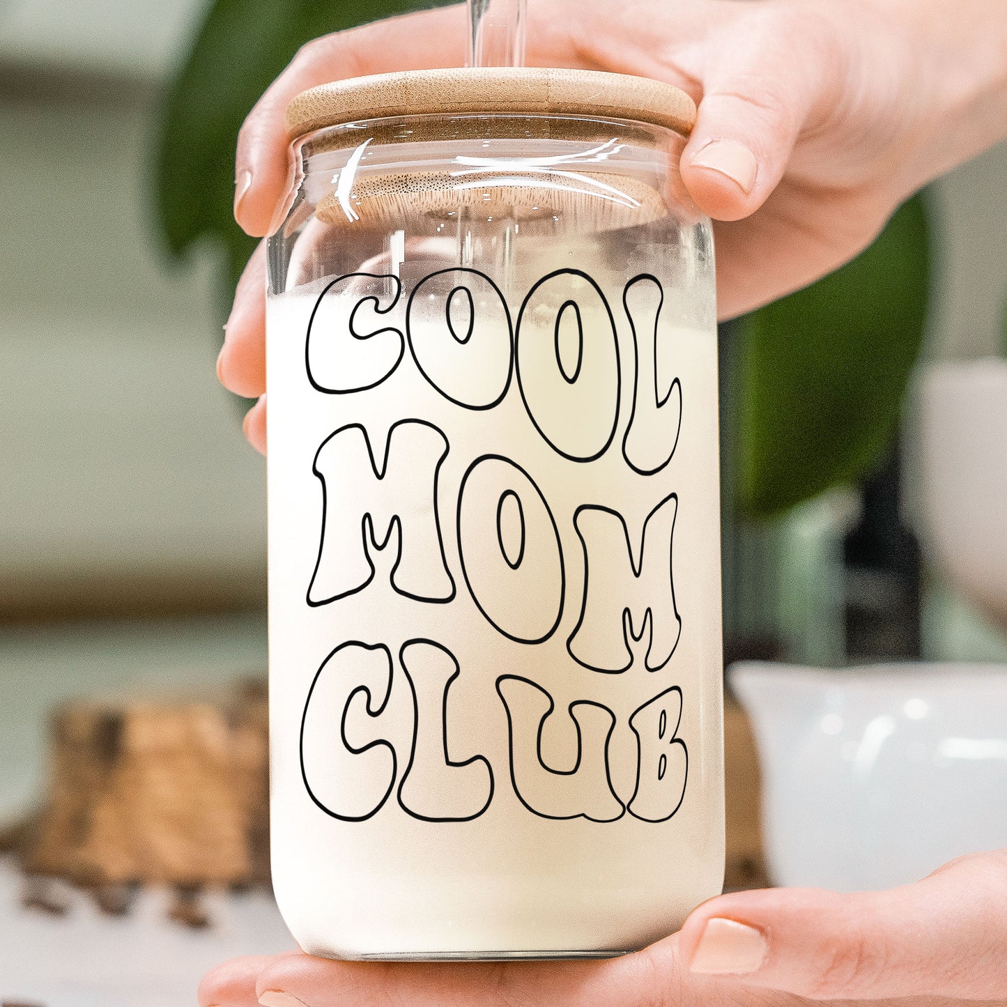 Cool Mom Club Custom Birthflower Gift For Mom - Personalized Clear Glass Cup