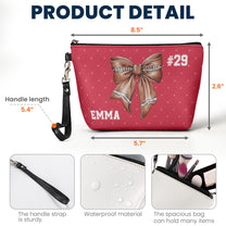 Coquette Bow American Football - Personalized Cosmetic Bag