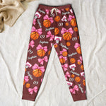 Coquette Bow Basketball Custom Name, Number Gift For Basketball Player, Basketball Team - Personalized Lounge Pants