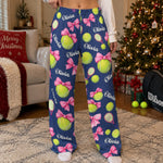 Coquette Bow Tennis Custom Name Gift For Tennis Player, Tennis Team - Personalized Lounge Pants