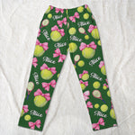 Coquette Bow Tennis Custom Name Gift For Tennis Player, Tennis Team - Personalized Lounge Pants