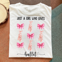 Coquette Pink Bow Trendy Just A Girl Who Loves Ballet, Baseball - Personalized Shirt
