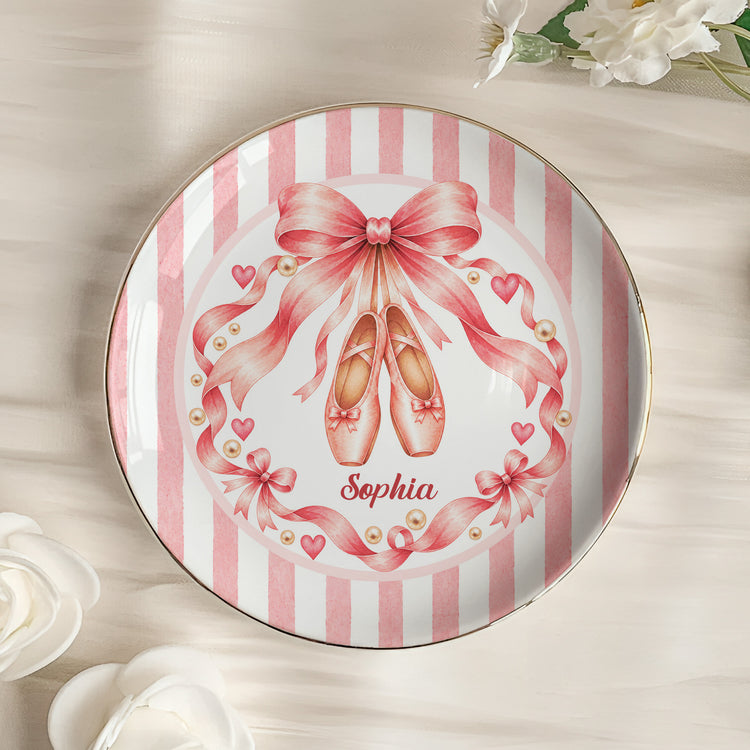 Coquette-Bow-Ballet-Custom-Name-Gift-For-Ballet-Lover,Ballerina-Personalized-Jewelry-Dish-2