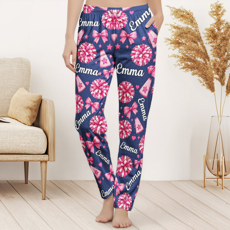Coquette-Bow-Cheerleader-Custom-Name-Gift-For-Cheerleader-Girl-Personalized-Lounge-Pants-(1.1)