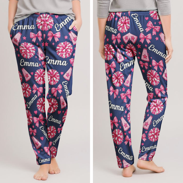 Coquette-Bow-Cheerleader-Custom-Name-Gift-For-Cheerleader-Girl-Personalized-Lounge-Pants-2