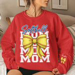 Coquette-Bow-Custom-Kid-Name-Gift-For-Softball-Mom,-Softball-Mama-Personalized-Sweatshirt-3