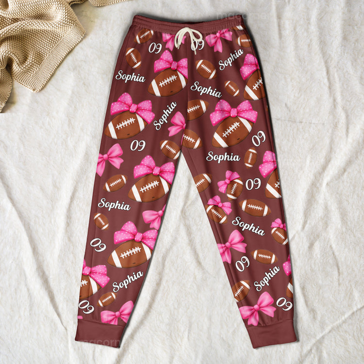Coquette-Bow-Football-Custom-Name,-Number-Gift-For-Flag-Football-Player,-Flag-Football-Team,-American-Football-Lovers-Personalized-Lounge-Pants-6