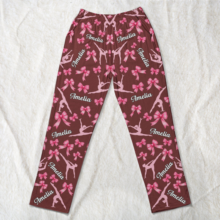 Coquette-Bow-Gymnastics-Custom-Name-Gift-Gymnastics-Girls,-Gymnast-Personalized-Lounge-Pants-3