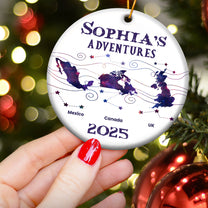 Country List Travel - Personalized Ceramic Ornament