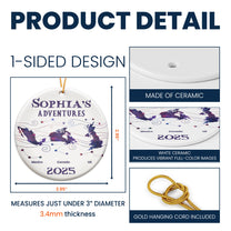 Country List Travel - Personalized Ceramic Ornament