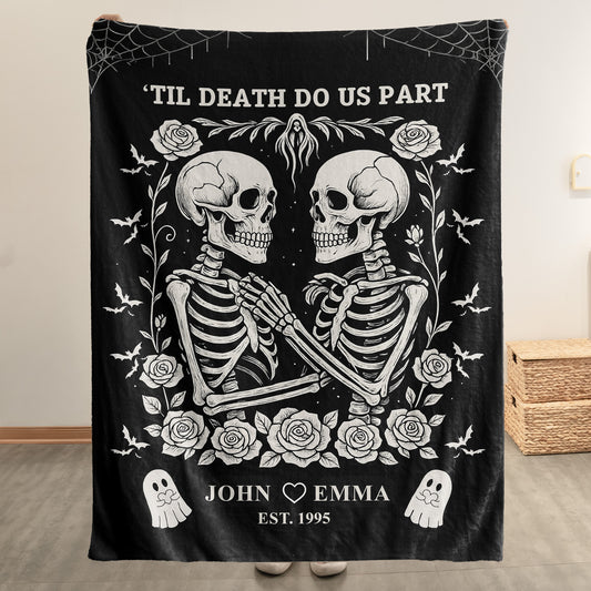 Couple Anniversary Blanket For Her Him - Personalized Blanket