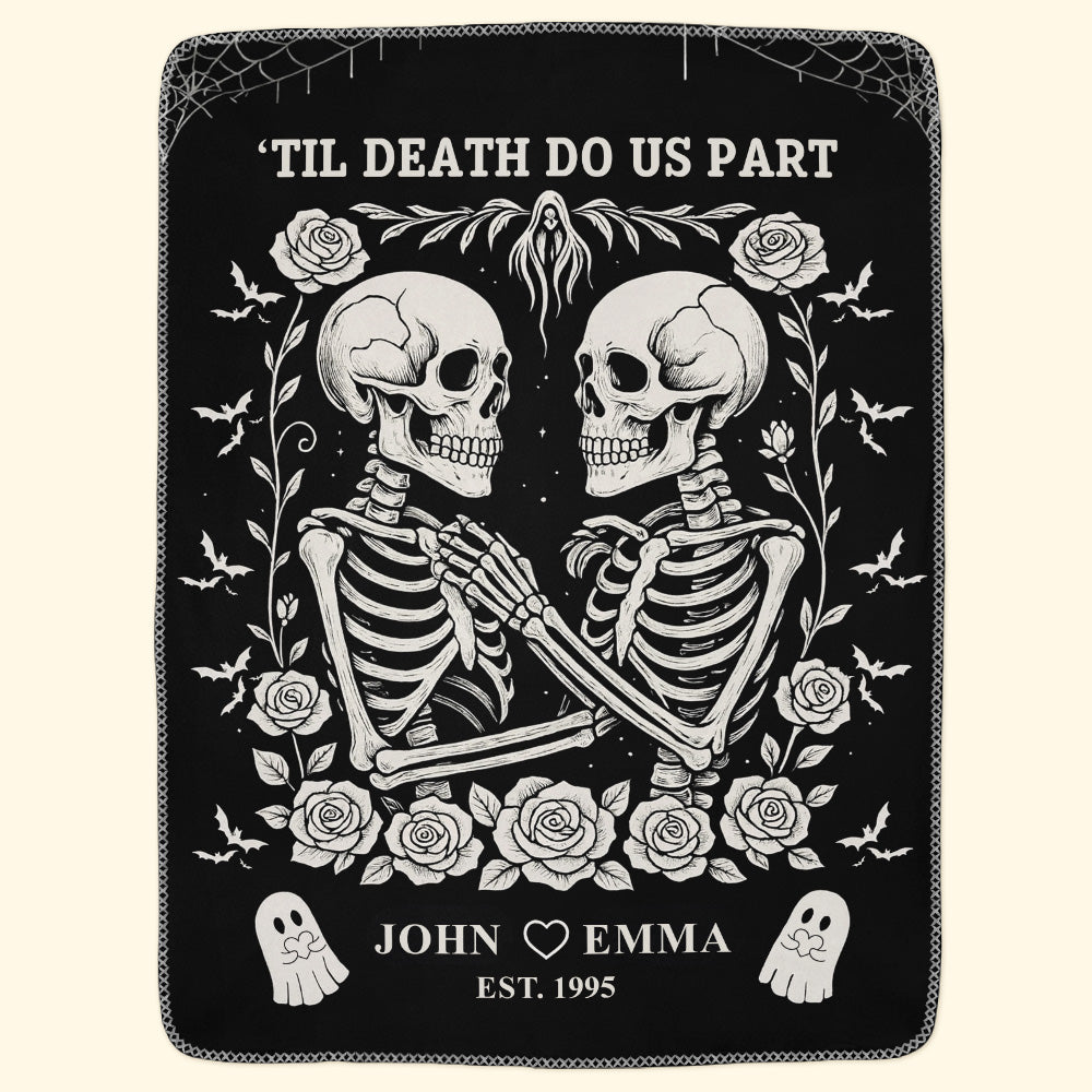 Couple Anniversary Blanket For Her Him - Personalized Blanket