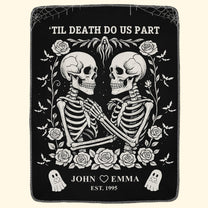 Couple Anniversary Blanket For Her Him - Personalized Blanket