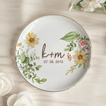 Couple Anniversary Gift Floral Style - Personalized Jewelry Dish