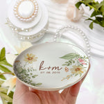 Couple Anniversary Gift Floral Style - Personalized Jewelry Dish