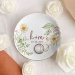 Couple Anniversary Gift Floral Style - Personalized Jewelry Dish