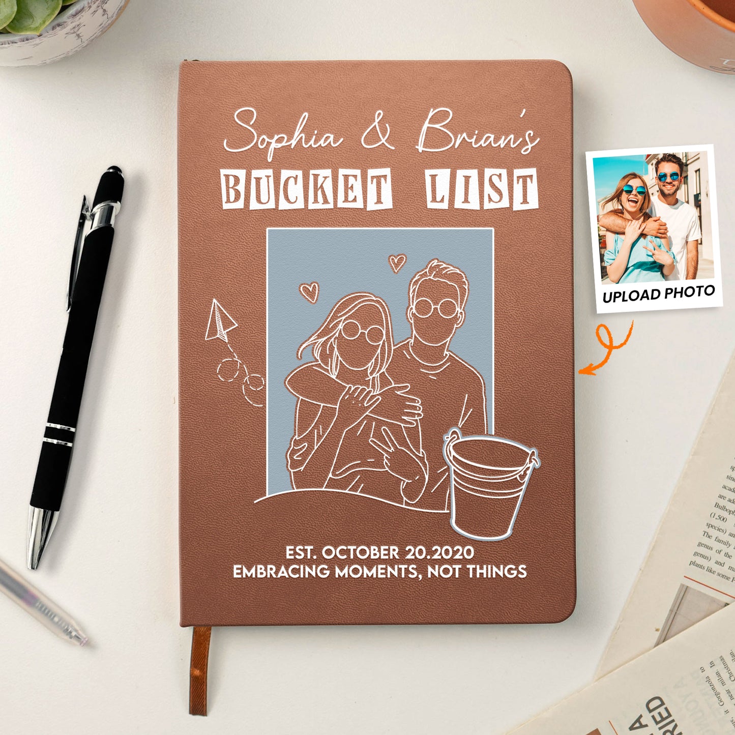 Couple Bucket List - Personalized Leather Journal