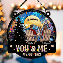 Couple Christmas Gift - Personalized Window Hanging Suncatcher Ornament