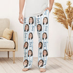 Couple Custom Photo Funny Stripe Background - Personalized Photo Sweatpants, Lounge Pants With Pockets