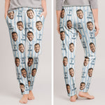 Couple Custom Photo Funny Stripe Background - Personalized Photo Sweatpants, Lounge Pants With Pockets