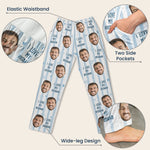 Couple Custom Photo Funny Stripe Background - Personalized Photo Sweatpants, Lounge Pants With Pockets