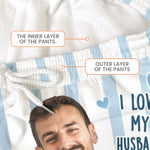 Couple Custom Photo Funny Stripe Background - Personalized Photo Sweatpants, Lounge Pants With Pockets