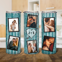 Couple Custom Photo Memories Gift For Her - Personalized Photo Skinny Tumbler